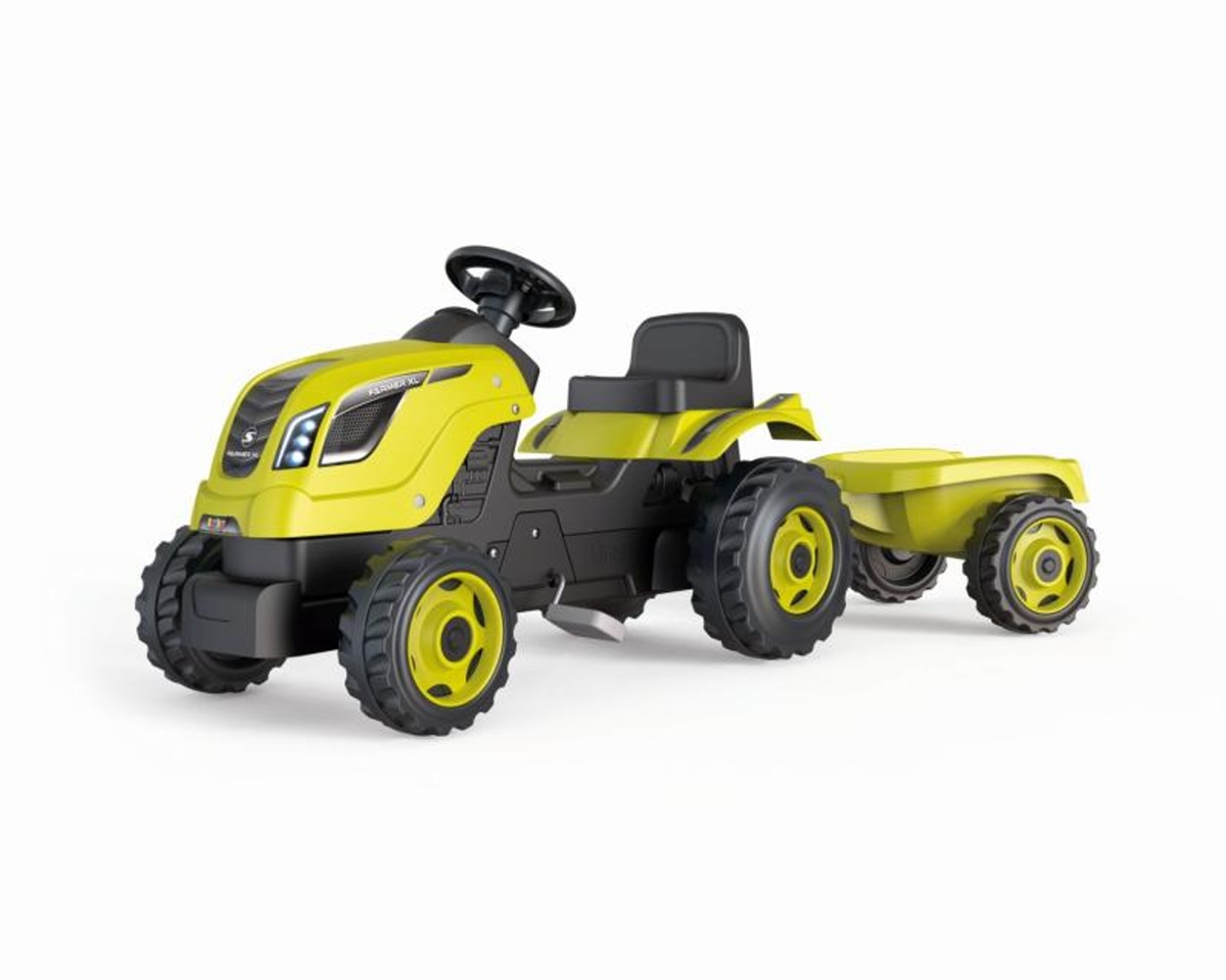 Smoby Šlapací traktor Farmer XL - zelený - s vozíkem