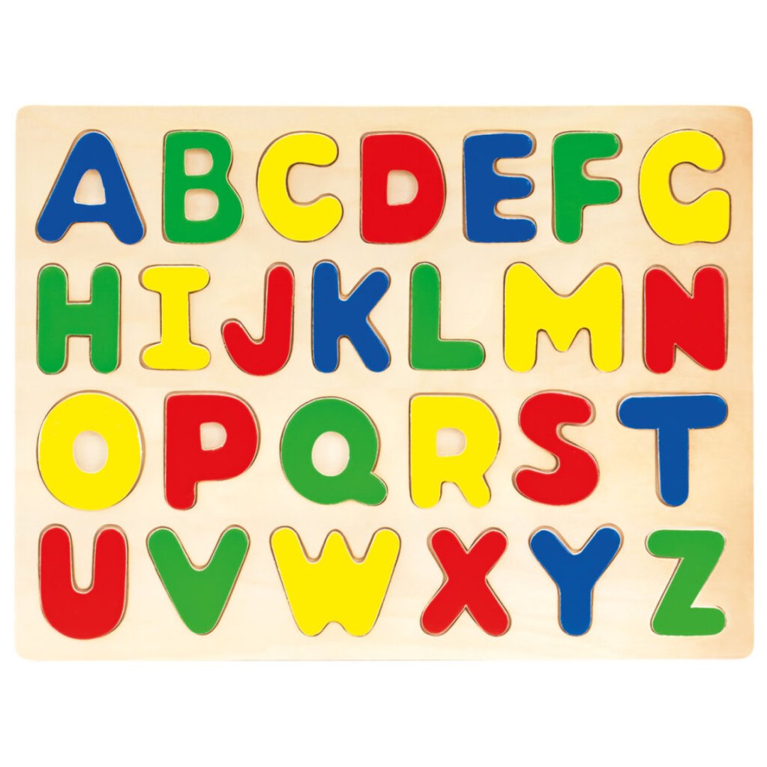 Bino Dřevěné vkládací puzzle - ABECEDA - 27 dílků