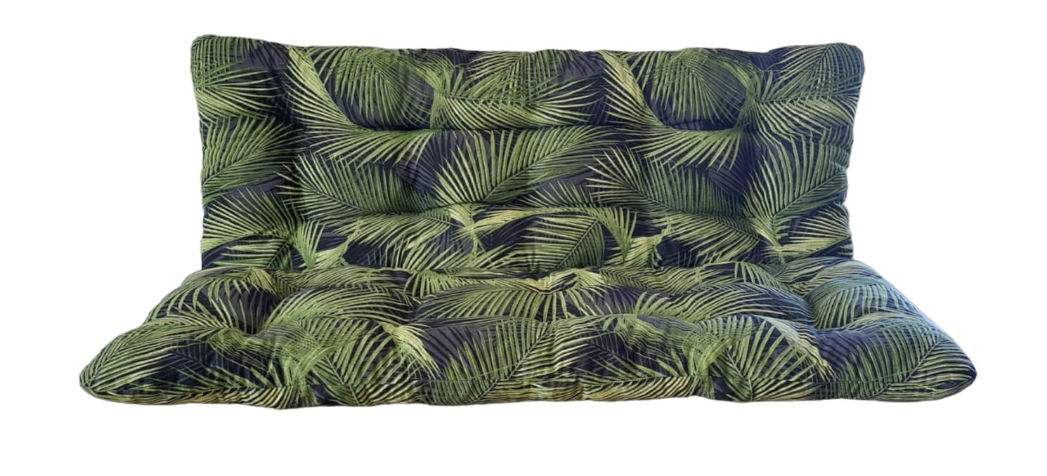 LKV Lomnice Polstr a opěrka na zahradní houpačku - 150 cm - zelený list