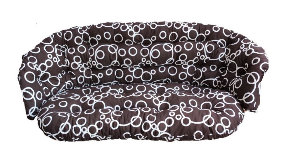 LKV Lomnice Sedák na ratanovou lavici typ Bahama, Paloma - max - bílé kruhy