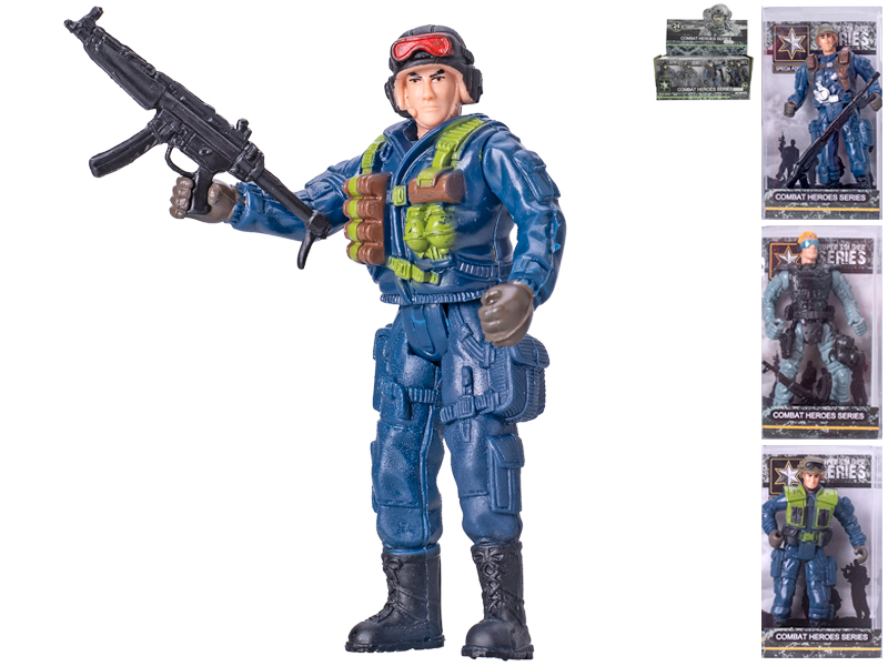 Mikro trading Voják kloubový - 10 cm - stojící se zbraní