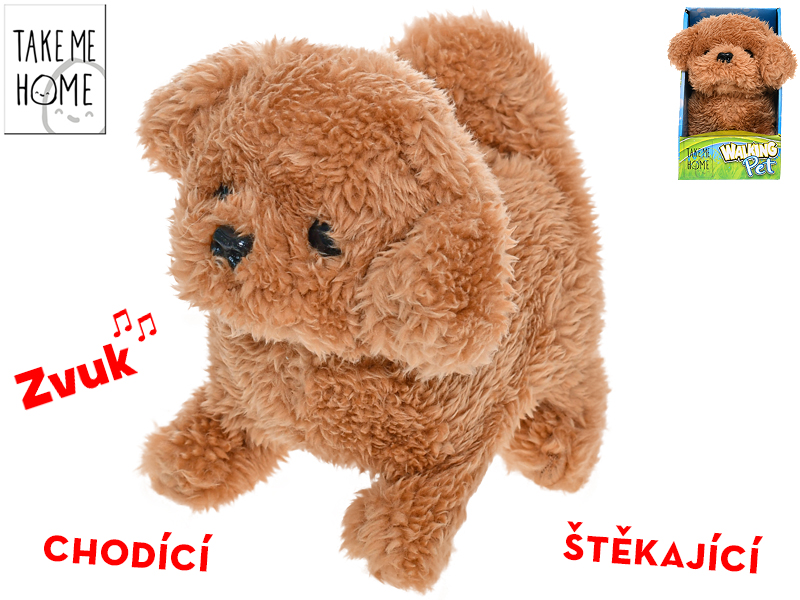 Mikro trading Take Me Home - Pejsek plyšový - 15,5 cm - chodící a štěkající