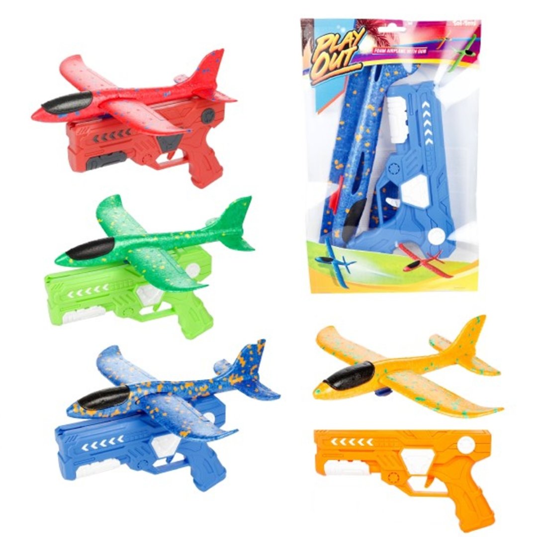 Teddies Letadlo vystřelovací - pěnové s pistolí - 22 cm