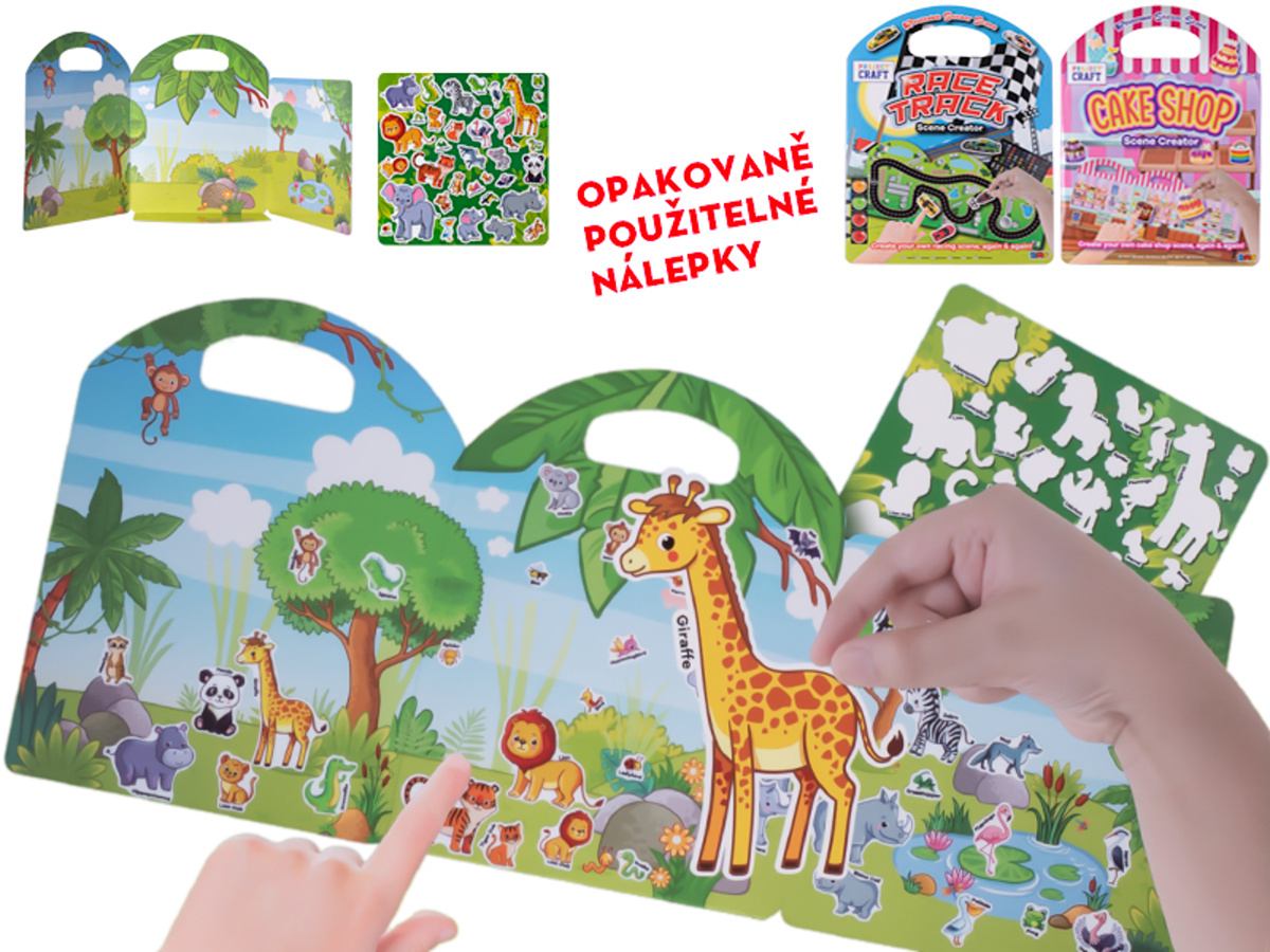 Mikro trading Kniha samolepek opakovatelně použitelných - 3 druhy