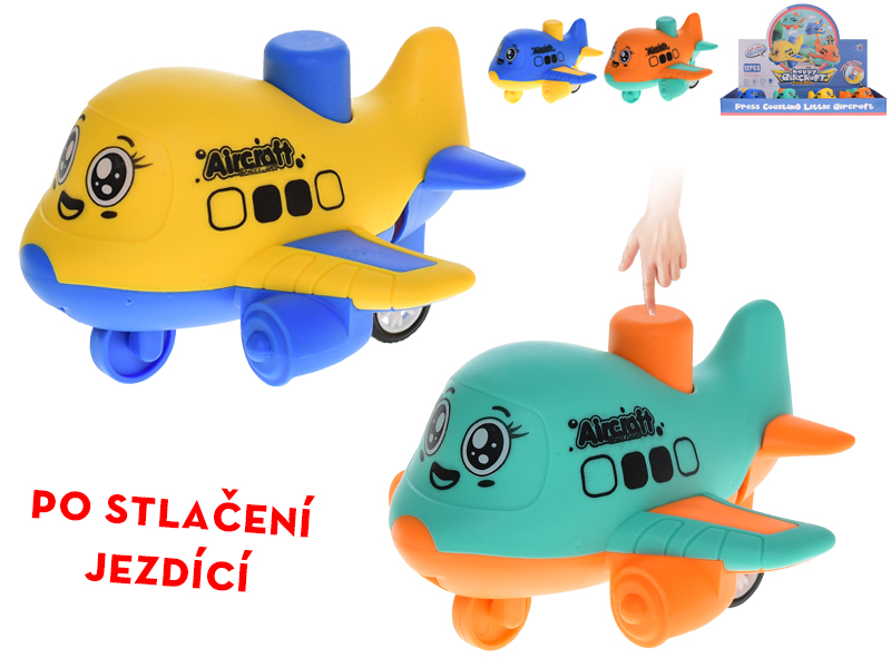 Mikro trading Letadlo - 10 cm - po stlačení jezdící