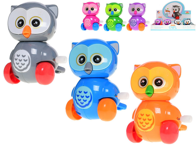 Mikro trading Sova na klíček - 8 cm - po natažení jezdí