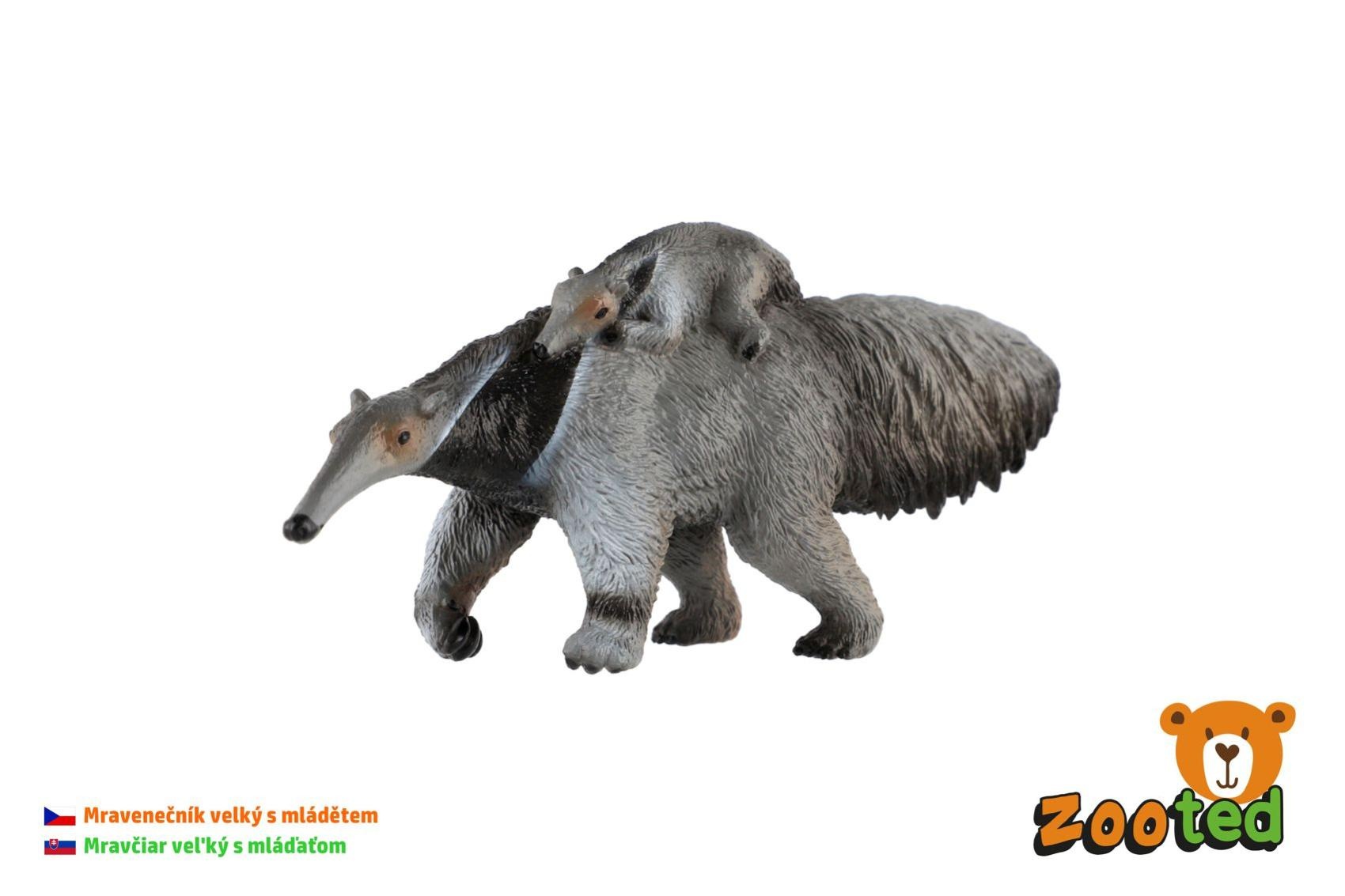 Levně Teddies Mravenečník velký samice s mládětem - zooted - 16 cm