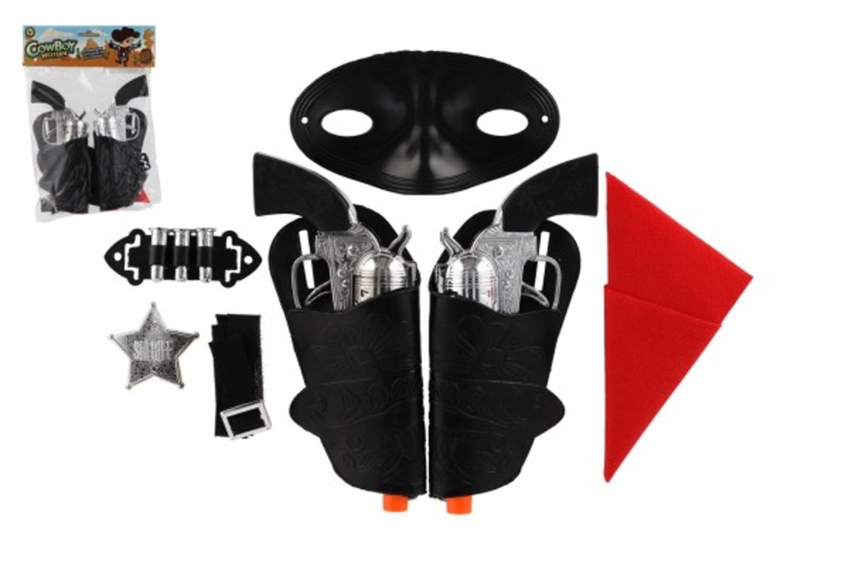 Teddies Kovbojská sada - Kolt s pouzdrem - 2 ks - s doplňky