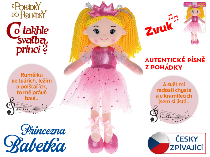 Mikro trading Panenka - Princezna Babetka - 35 cm - česky zpívající