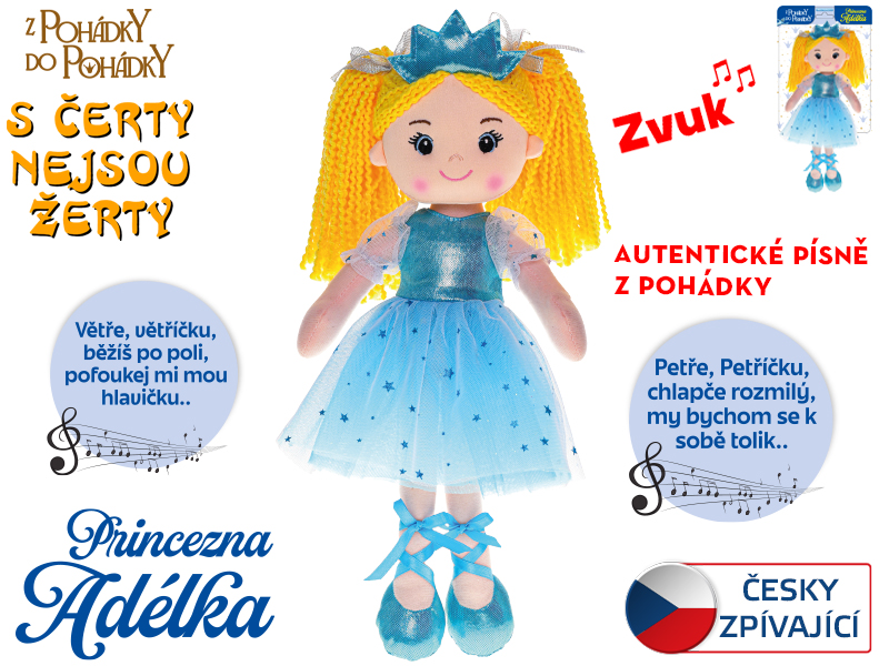 Mikro trading Panenka - Princezna Adélka - 35 cm - česky zpívající