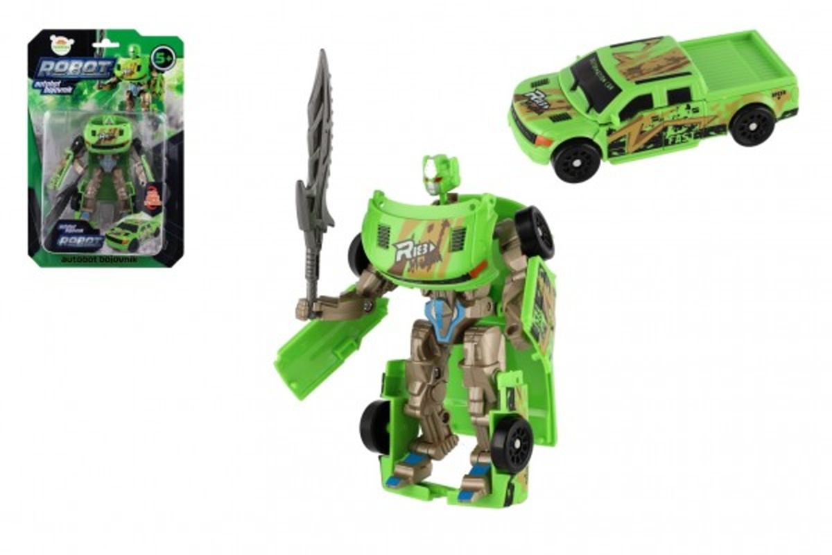 Teddies Transformer AUTO / ROBOT - 14 cm - zelená