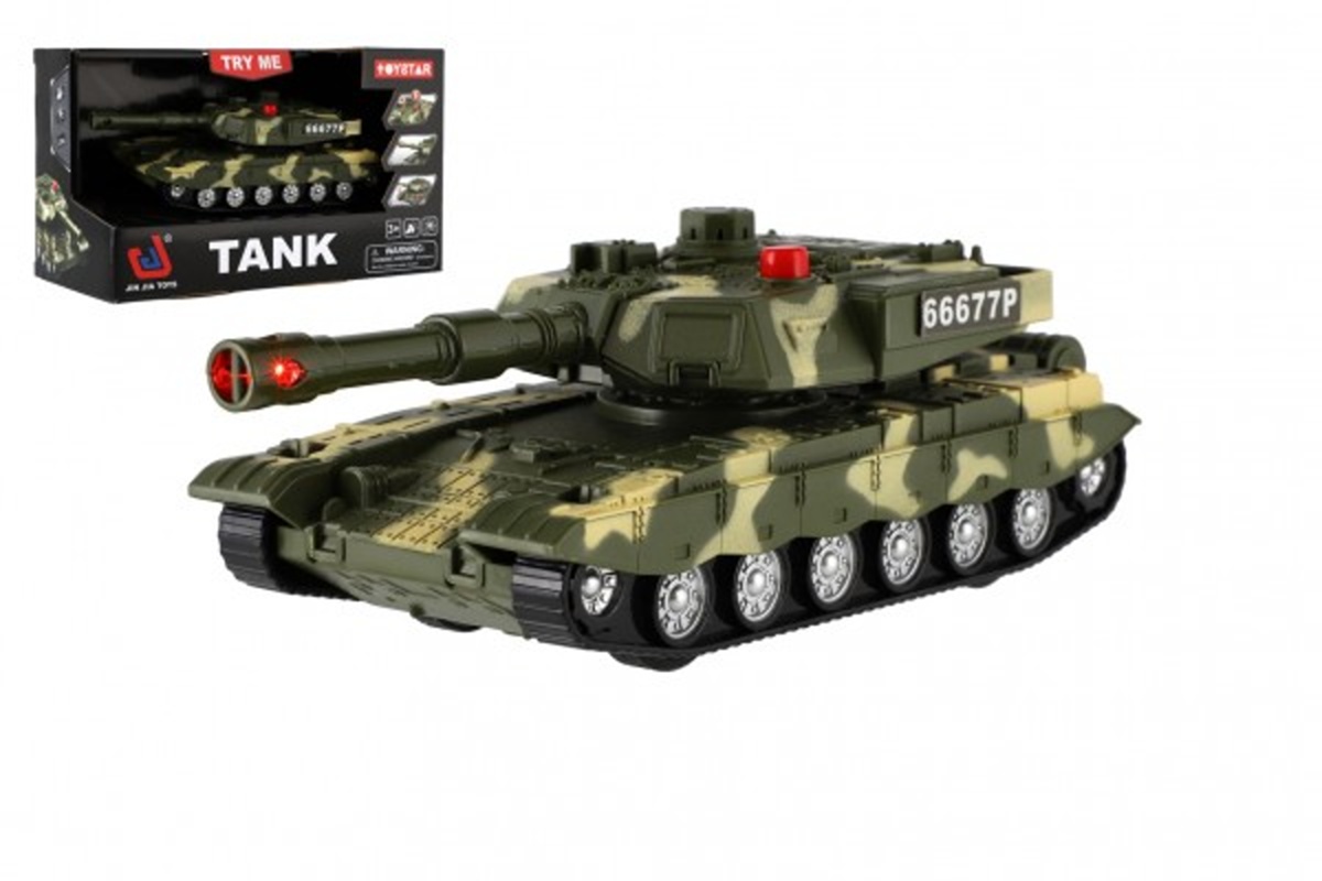 Teddies Tank na setrvačník - se světlem se zvukem - 20 cm