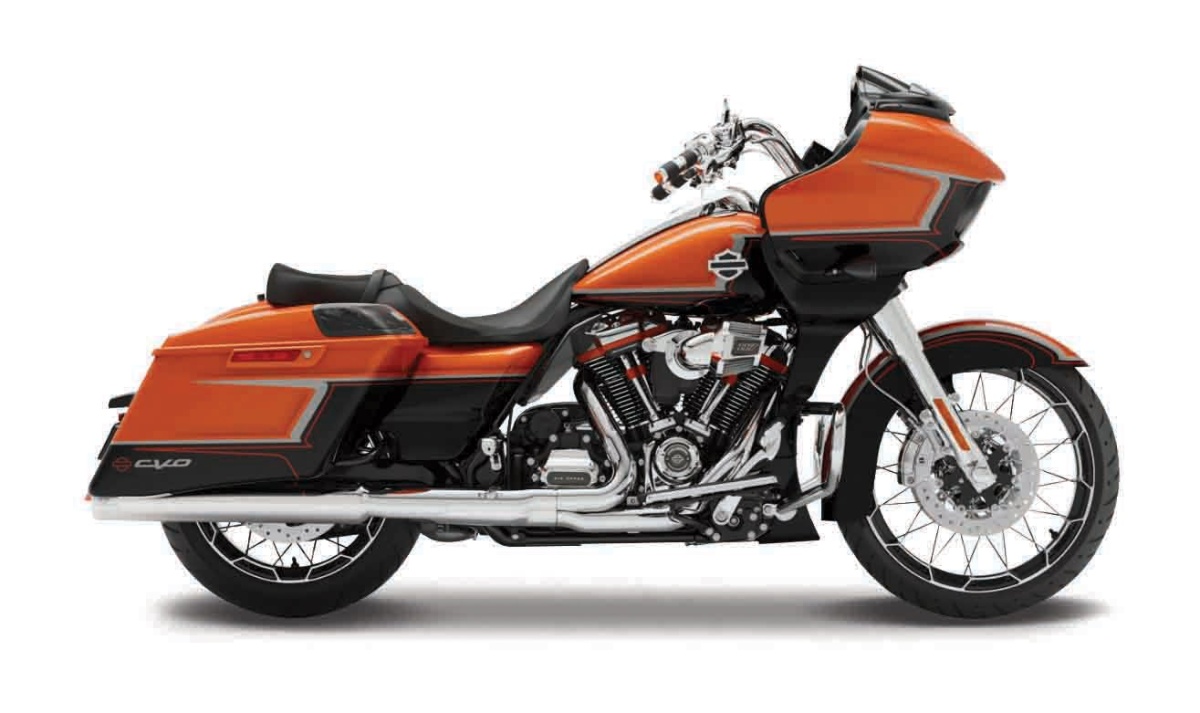 Maisto Sestavený kovový model motorky Harley Davidson CVO Road Glide - oranžovo-metalic černá (série 44)