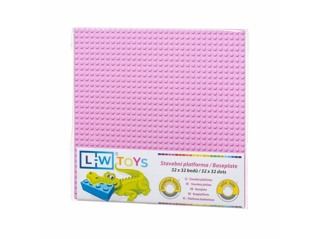 L-W Toys Stavebnice - Základová deska 32x32 - růžová