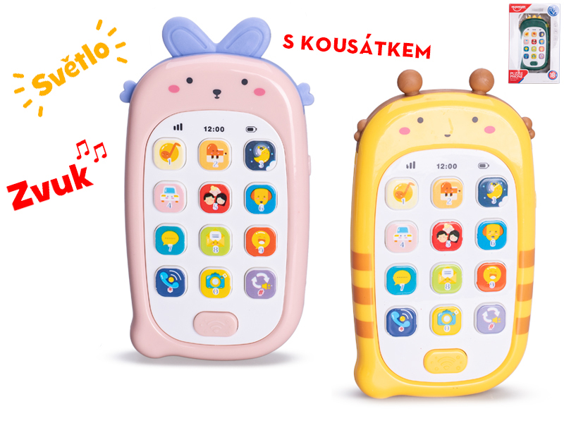 Mikro trading Telefon s kousátkem - 14 cm - se světlem a zvukem