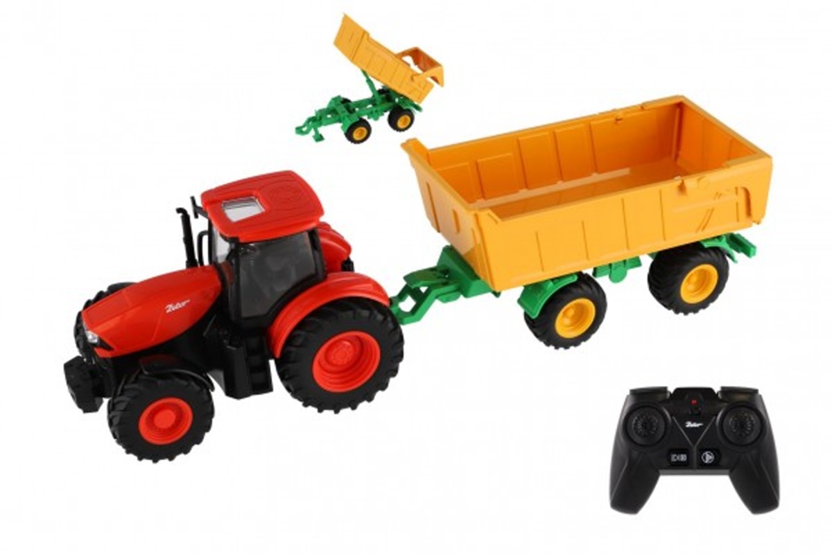 Teddies RC traktor Zetor s valníkem - 42 cm - dobíjecí pack + baterie