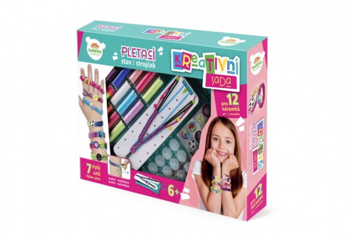 Teddies Kreativní sada - Vyrob si náramek - pletací stav s doplňky