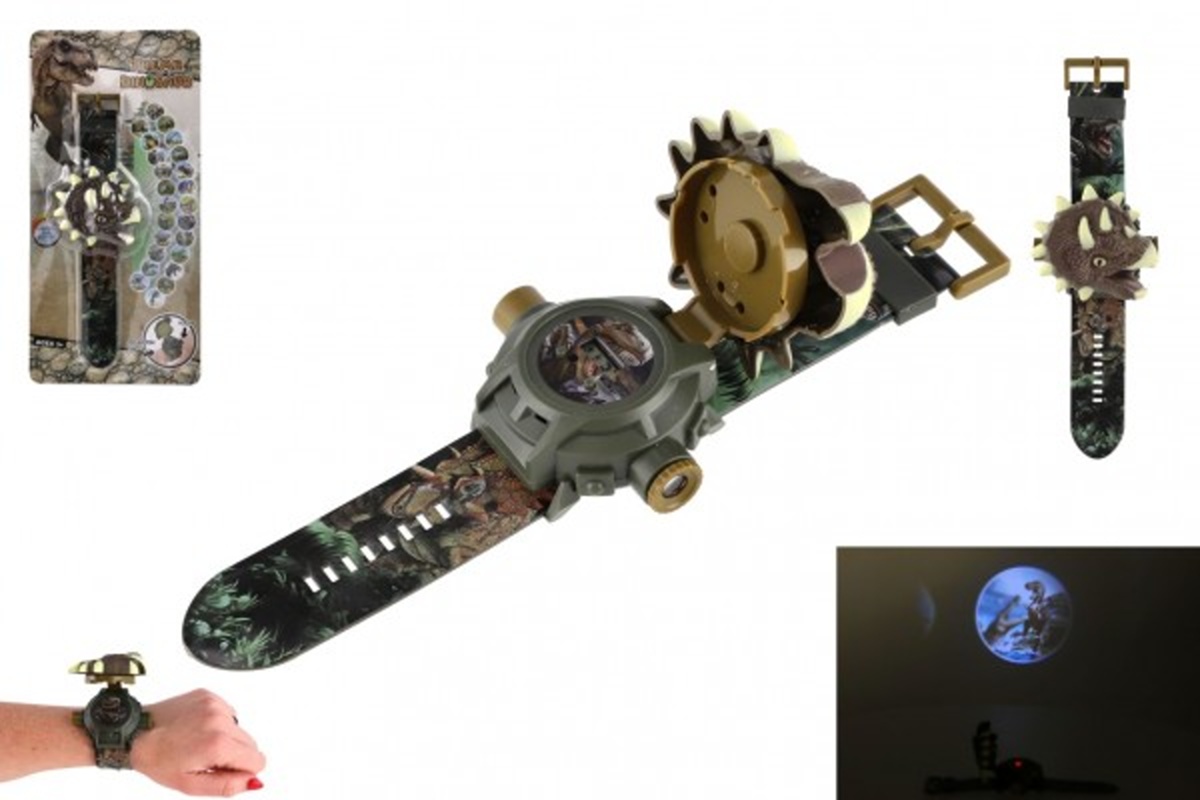 Teddies Hodinky s projektorem dinosaurus - 22 cm - dětské