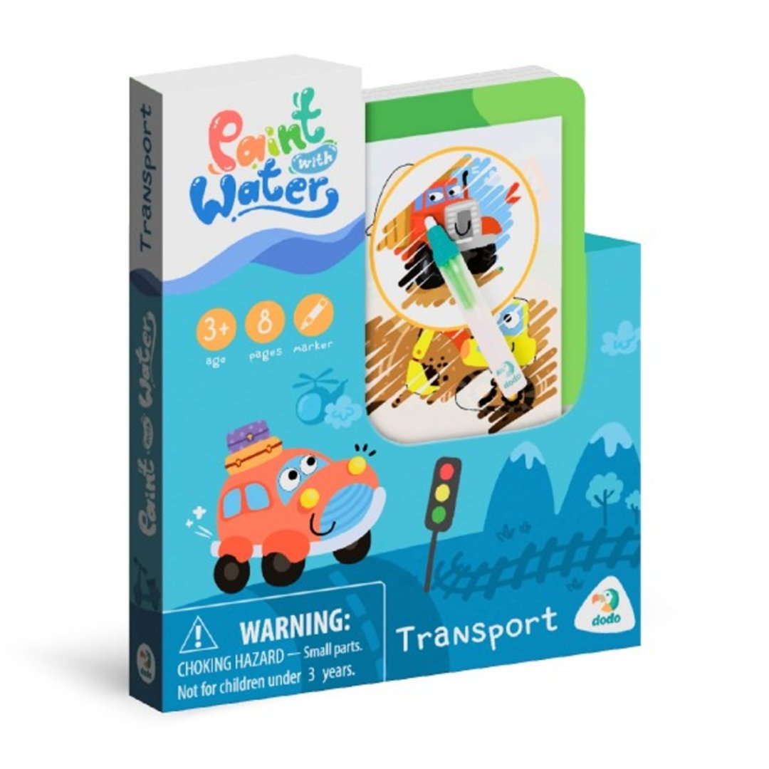 Teddies Kouzelné malování vodou - Doprava - blok 8 listů + štětec