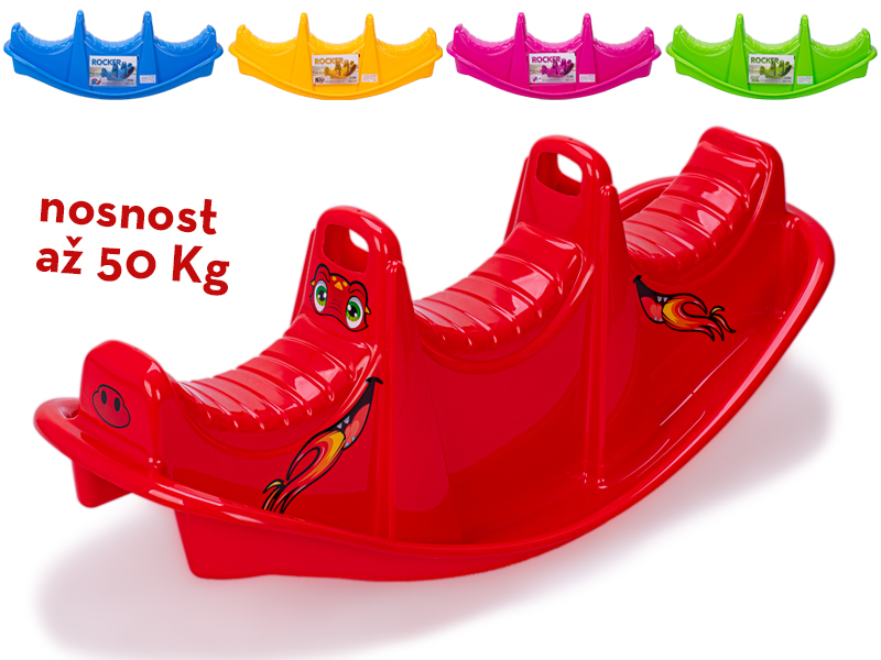 Mikro trading Houpačka plastová 101 x 37 x 39 cm - se samolepkami