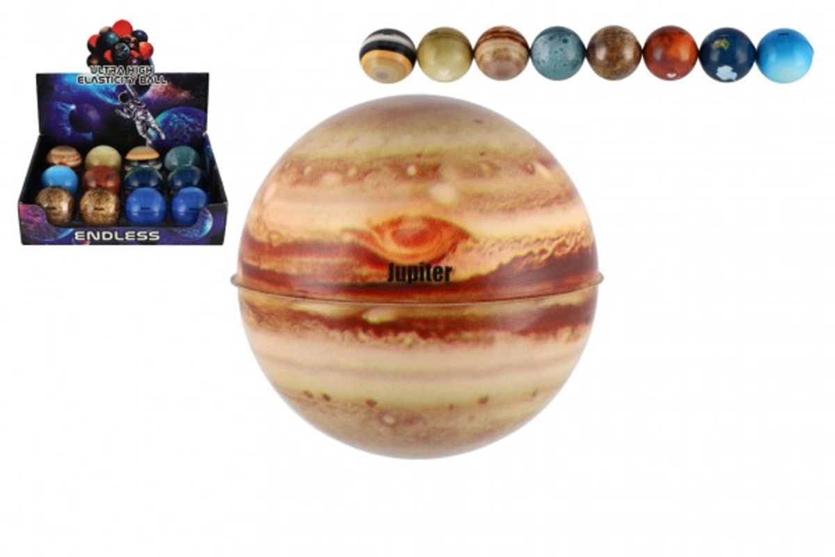Teddies Míček extrémně skákací - PLANETY - 6 cm - pěnový