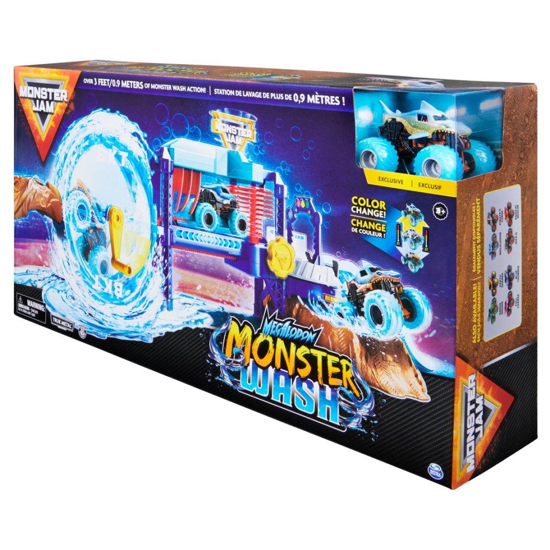 Spin Master MONSTER JAM - Hrací set MEGALODON MONSTER WASH - 1:64