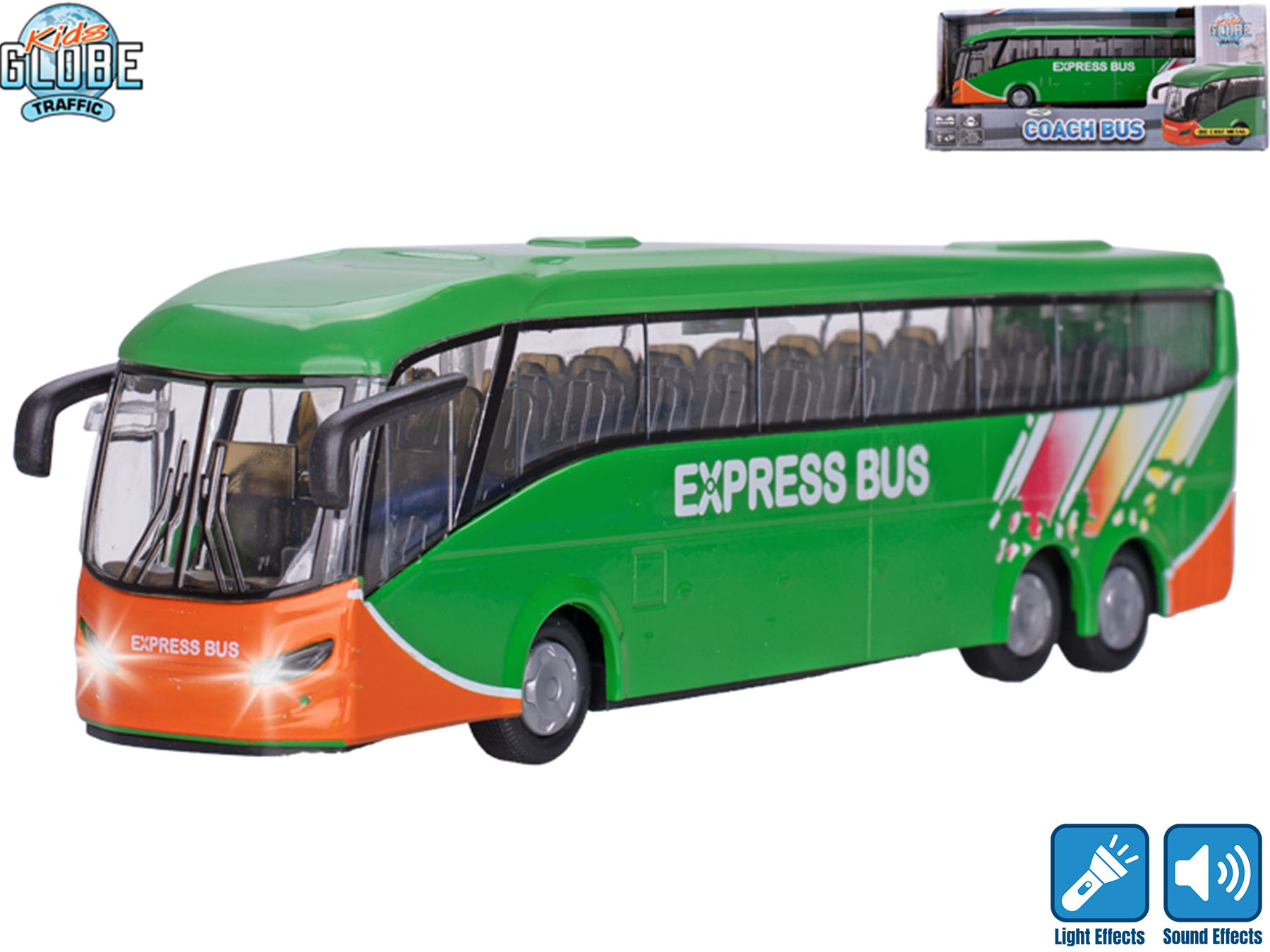 Levně Mikro trading Kids Globe Traffic - Autobus - 18,5 cm - zpětný chod - na baterie