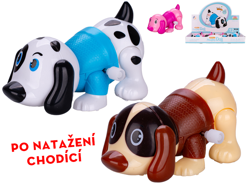 Mikro trading Pejsek na klíček - 10 cm - po natažení chodící