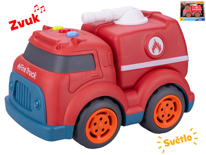 Mikro trading Auto hasiči na volný chod - 17 cm - se světlem a zvukem