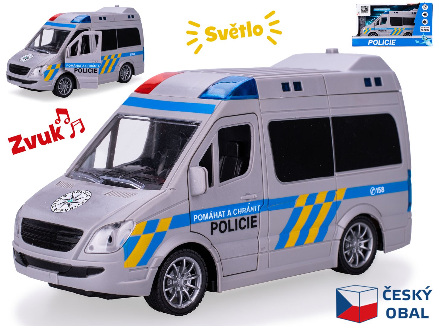 Mikro trading Auto policie na setrvačník - 21,5 cm - se světlem a zvukem - CZ design