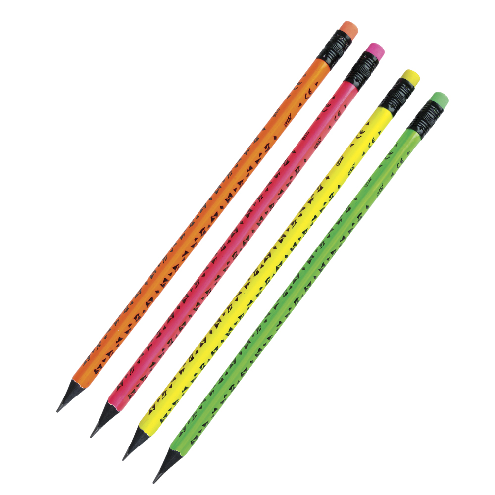 Easy FLUO Trojhranná tužka s gumou