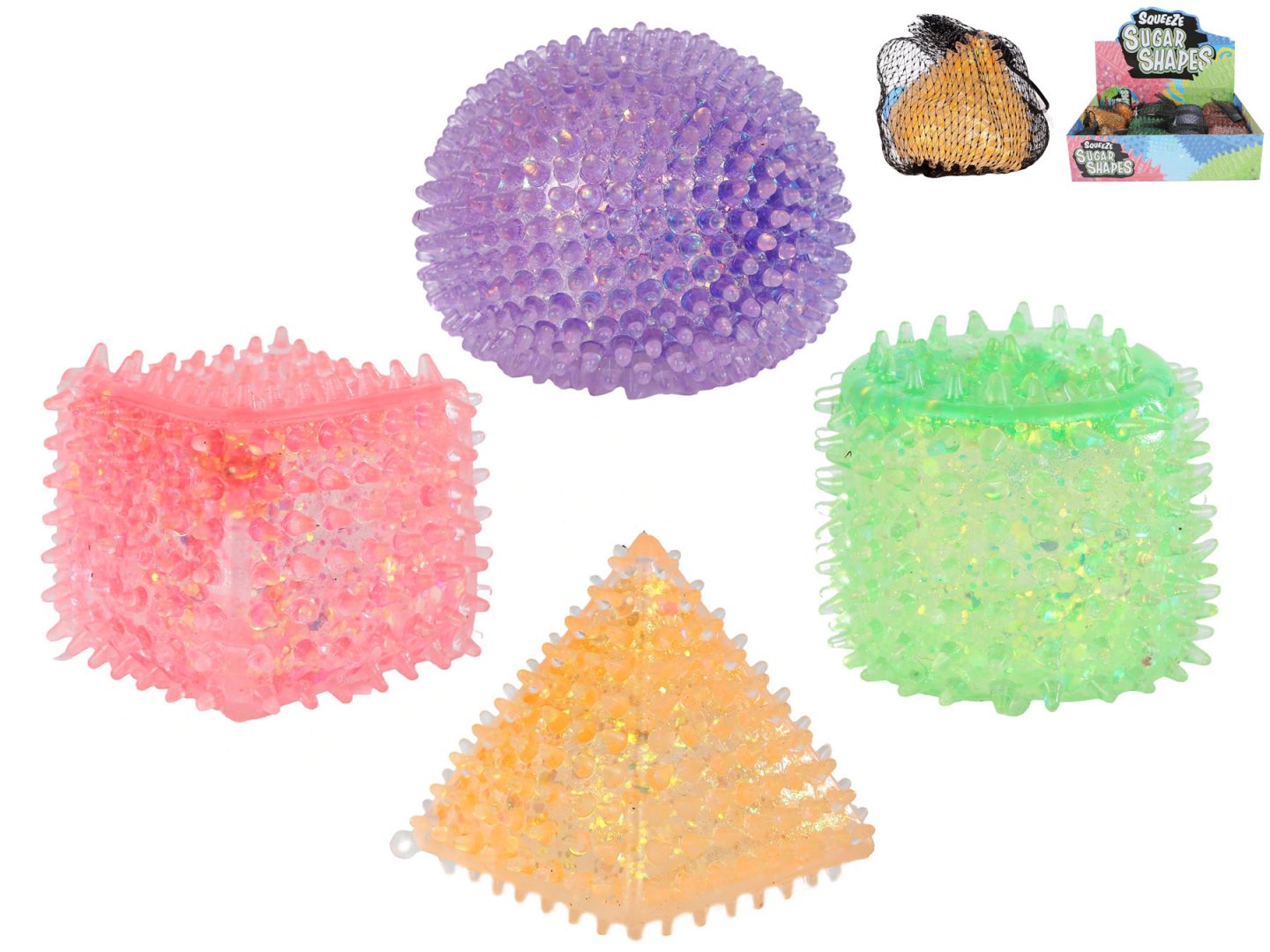 Mikro trading Míček strečový ECO sugar - geometrické tvary - 6 cm