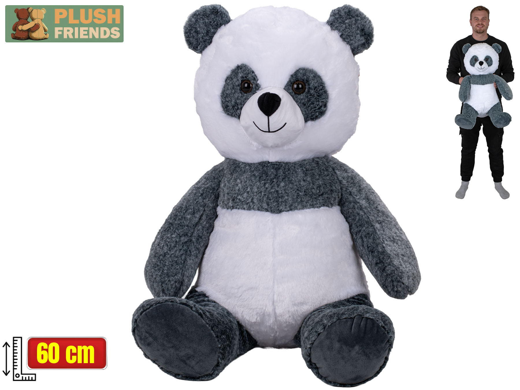 Levně Mikro trading Plush Friends - Panda plyšová sedící - 60 cm