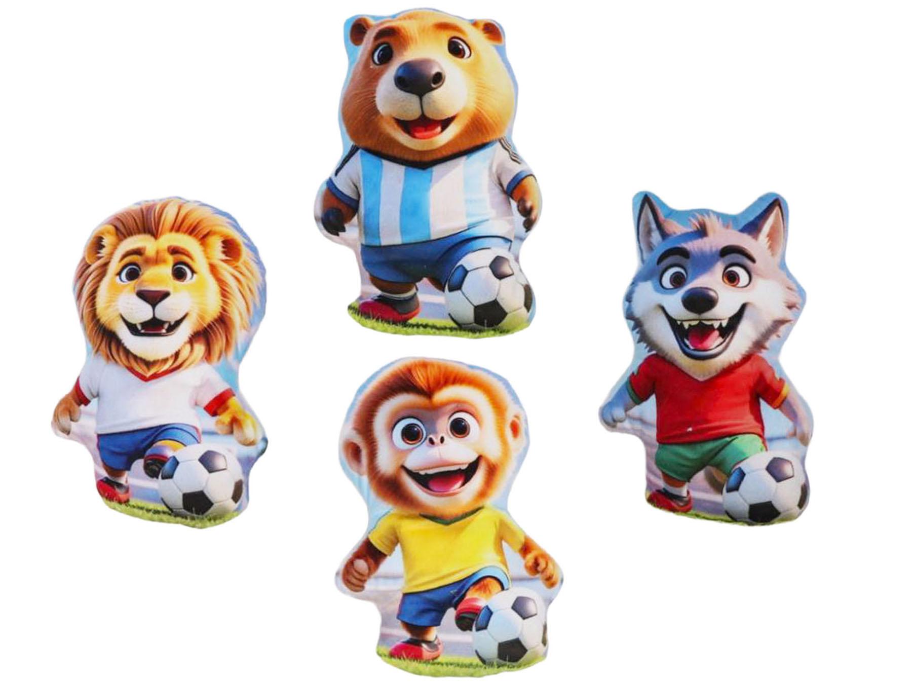 Levně Mikro trading Plyšový polštářek - Zvířátko fotbalista - 16,5 cm