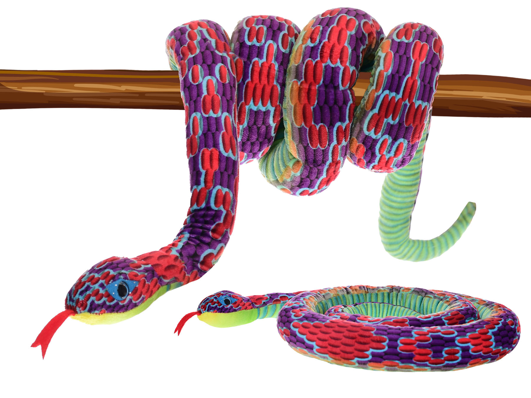 Levně Mikro trading Had plyšový - 230 cm - červená