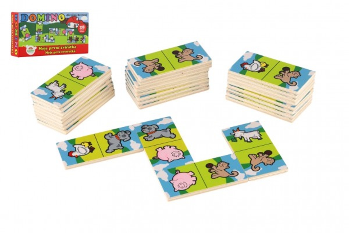 Teddies Domino dřevěné Moje první zvířátka