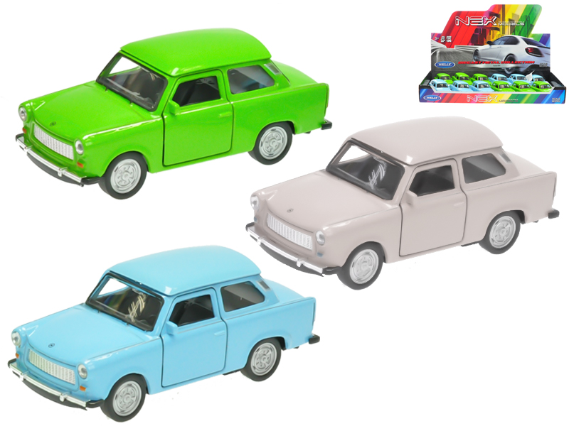 Mikro trading Sestavený kovový model auta Trabant - 11 cm - na zpětný chod