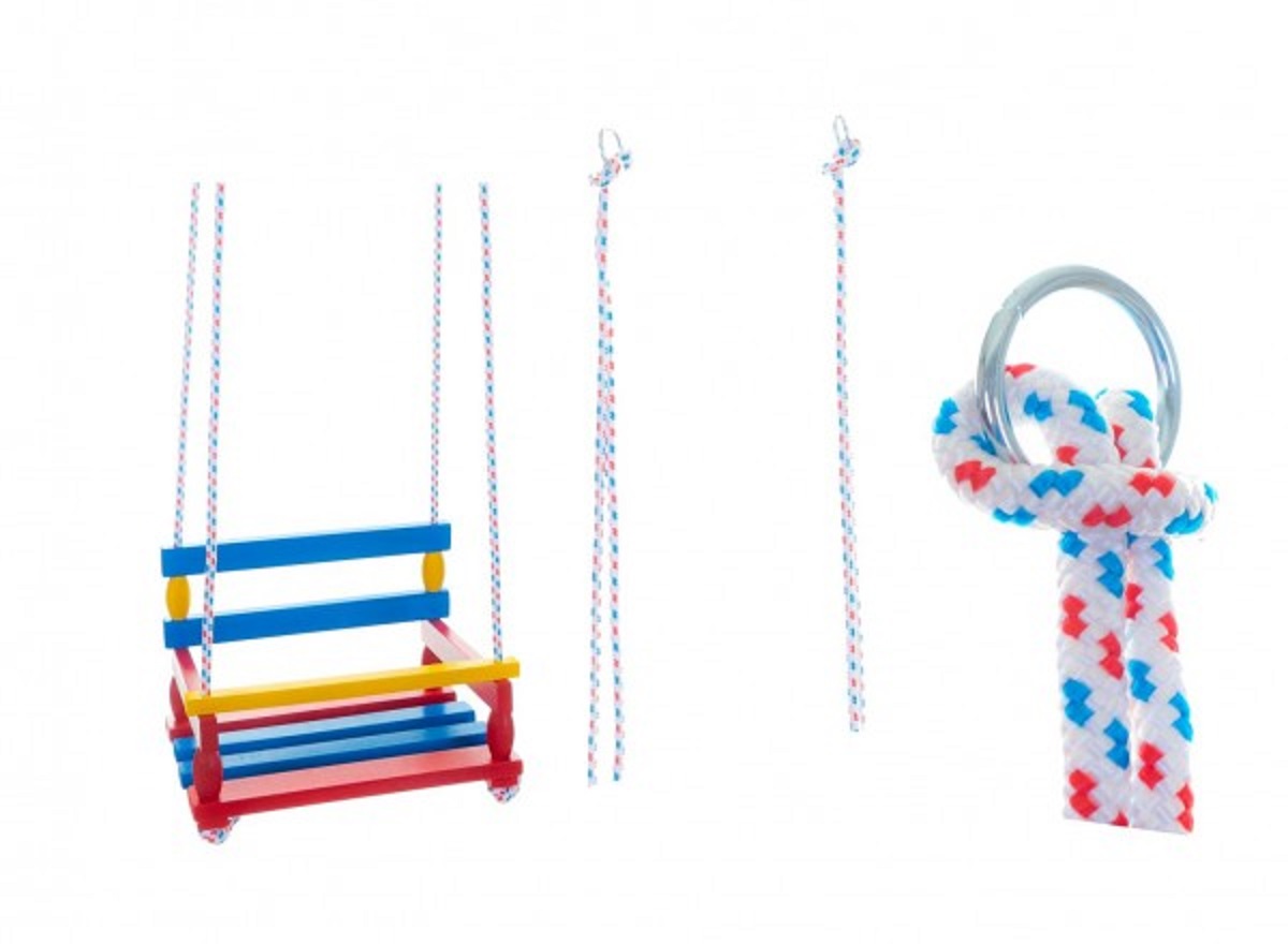 Teddies Houpačka dřevěná - barevná