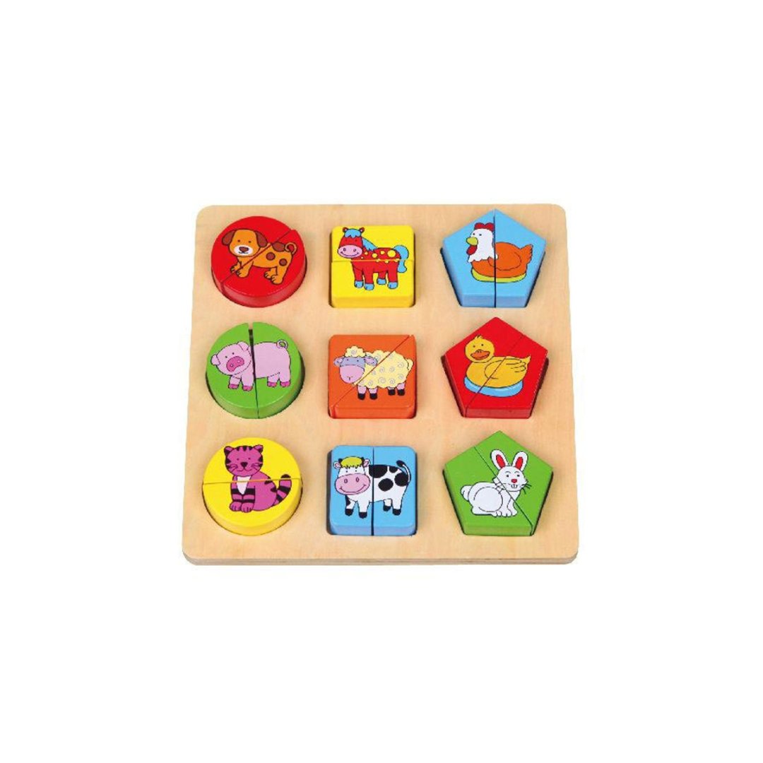 BABU Puzzle - Vkládačka zvířátka z farmy - 18 dílků