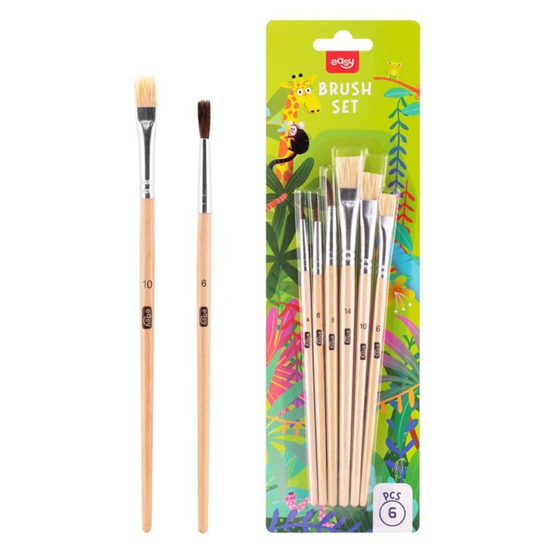 Easy Sada štětců - mix ploché a kulaté - „Pony Hair"