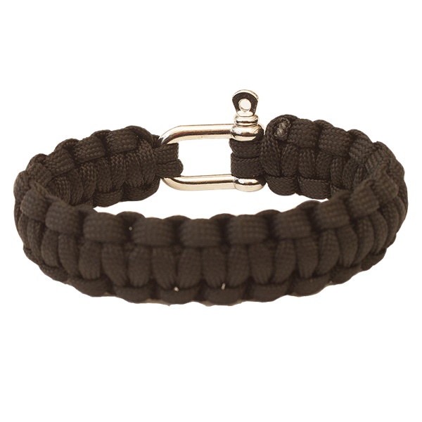 Highlander Paracord - náramek, kovová spona - černý