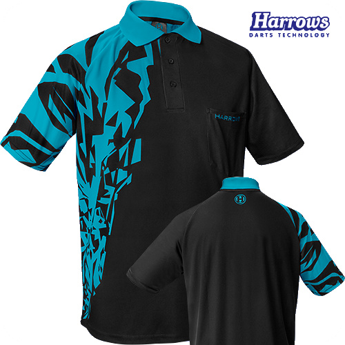 Harrows Košile Rapide - Black & Aqua Blue - S
