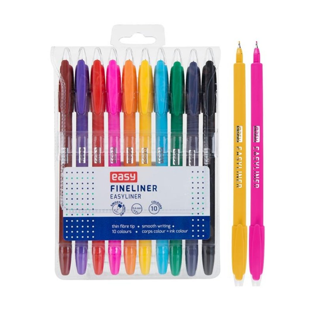 Easy EASYLINER - Sada barevných mikrofixů - 0,4 mm - 10 barev