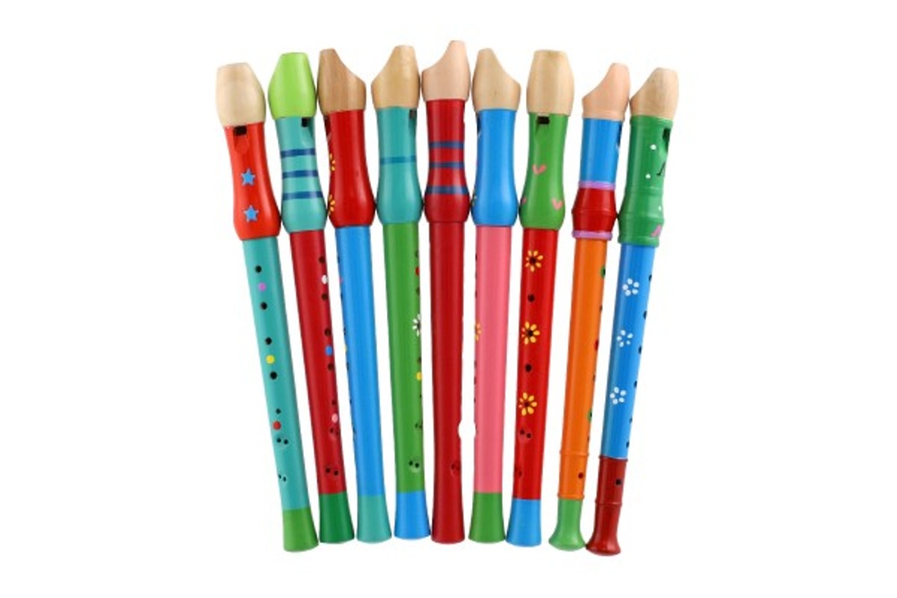 Teddies Flétna dřevo - 33 cm