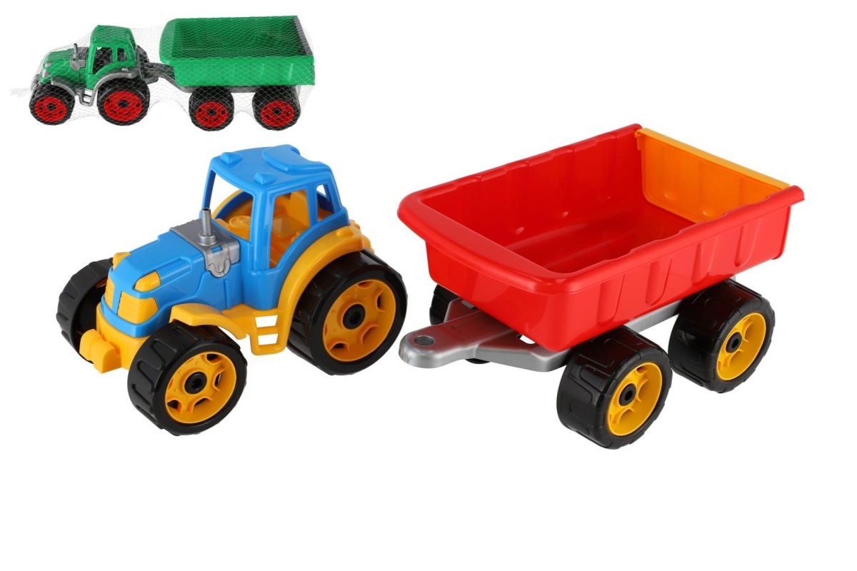 Mikro trading Traktor se sklápěcím přívěsem - 54 cm