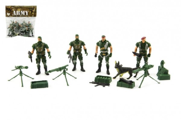 Teddies Sada vojáci 4 ks s doplňky - CZ design