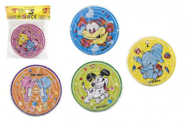 Teddies Bludiště hlavolam s kuličkou - 7 cm