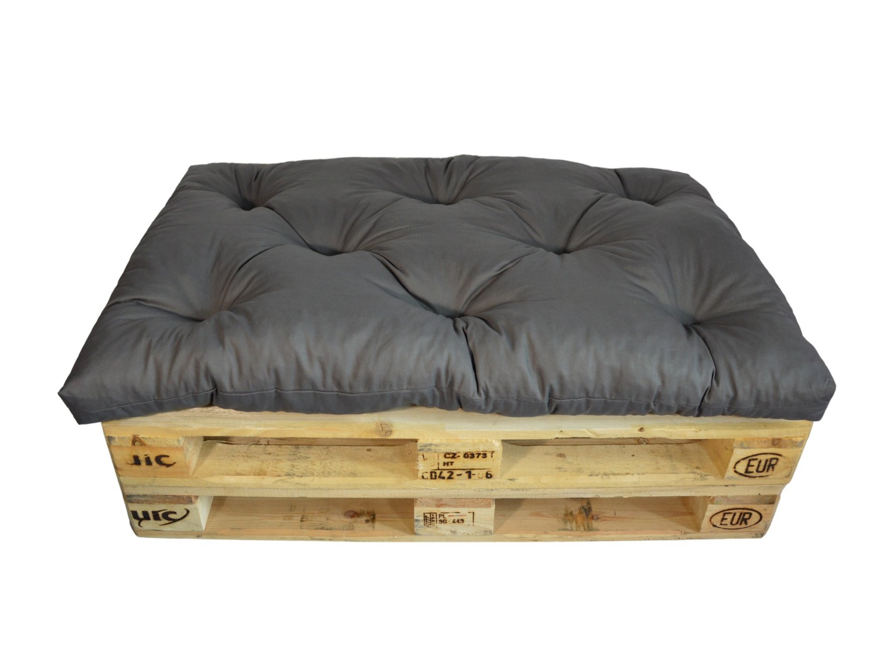 LKV Lomnice Polstr na paletový nábytek - 120 x 80 cm - šedý