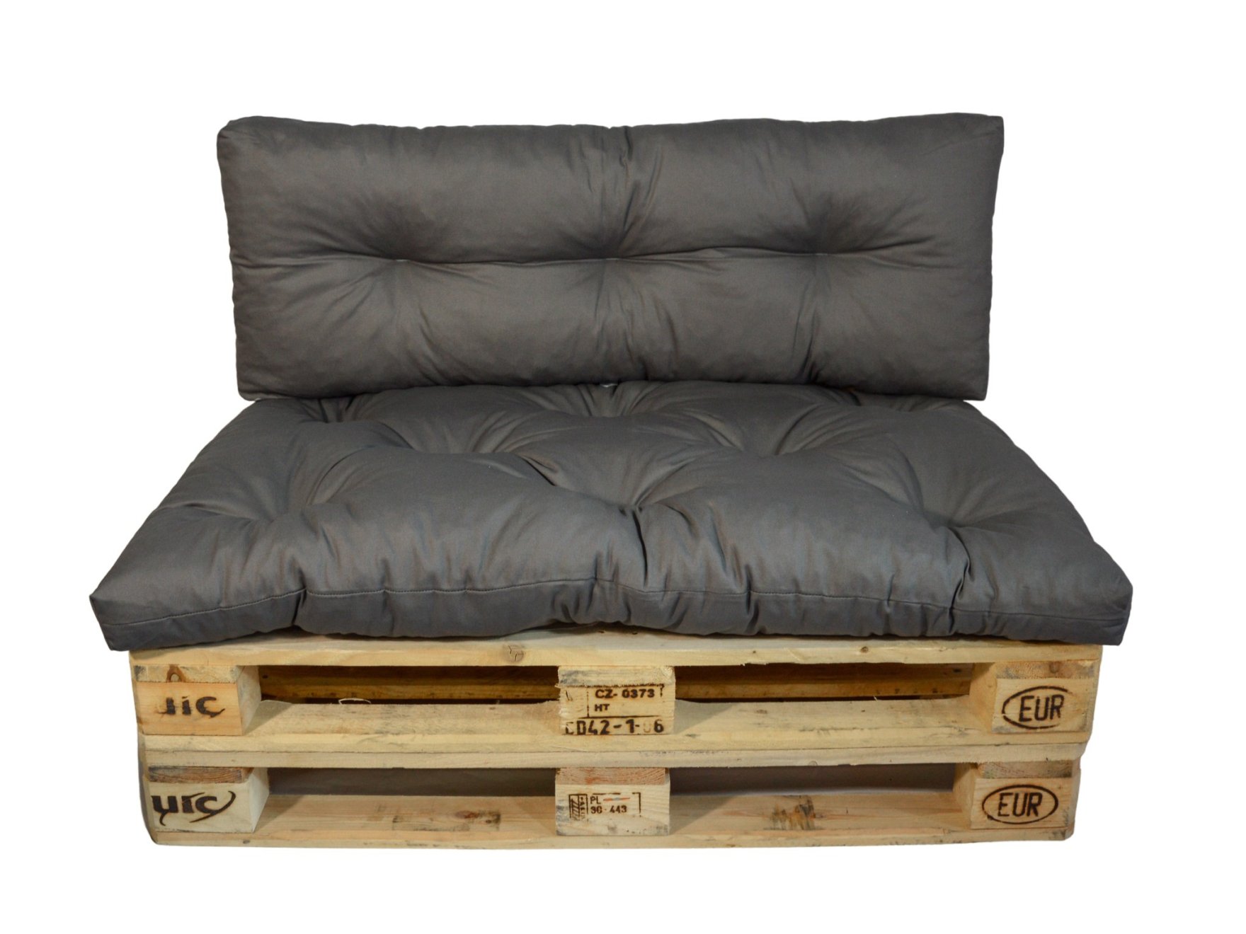 LKV Lomnice Polstr na paletový nábytek s opěrkou - šedý