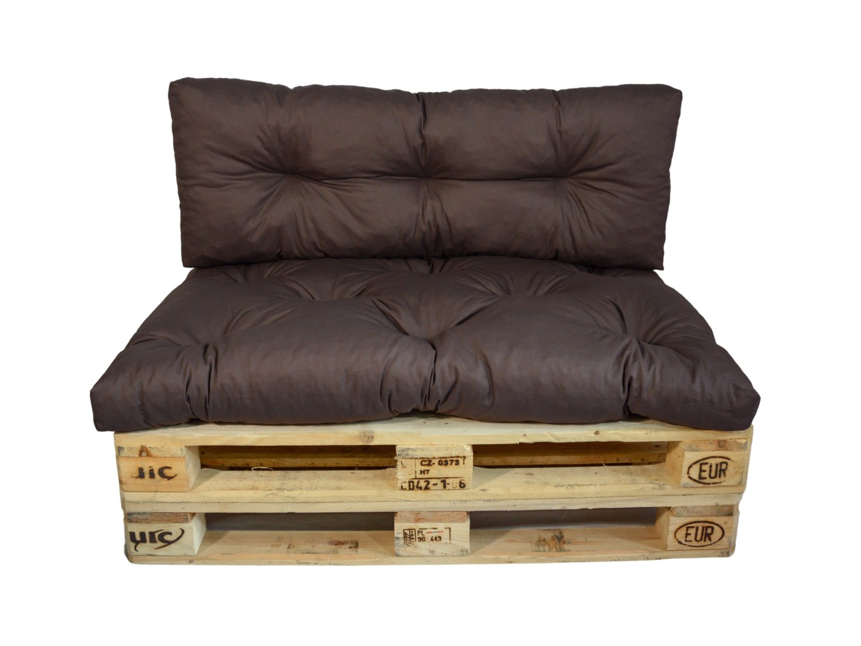 LKV Lomnice Polstr na paletový nábytek s opěrkou - hnědý